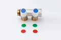 ProOne WP collecteur avec vannes de réglage avec indicateurs (Rouge/Blue/Vert) - 3/4 - 2 x EK3/4M