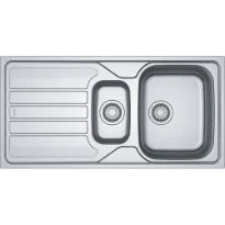 Franke Flash évier à encastrer 1000 x 500 mm - 1 1/2 cuves - inox - avec égouttoir - réversible - siphon inclus