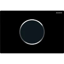 PLAQUE DE COMMANDE TOILETTE GEBERIT SIGMA 10 noir lavage autom. chromé brillant