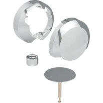 Set de finition Geberit pour garniture de baignoire d52, avec actionnement rotatif: Chromé brillant