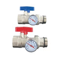 Comap UFH V9021 set vanne à bille avec thermomètre 4/4 x 4/4 (bleu/rouge) - prix par set