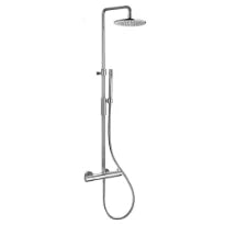 COLONNE DE DOUCHE LIGHT chromé avec thermostat pomme de douche,douchette,inverseur,flexible