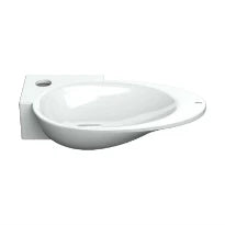 Clou First lave-mains 390 x 250 x 90 mm - blanc - céramique - avec trou de robinet gauche - sans trop-plein - avec bouchon