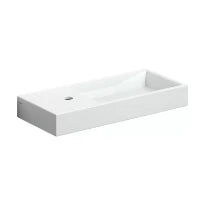 Clou Mini Wash Me Plus lavabo à poser/mural 560 x 240 x 75 mm - cuvette droite - blanc - céramique - avec trou de robinet gauche - sans trop-plein