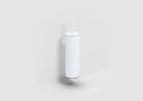 Clou Flat porte-brosse, modèle mural, blanc mat powdercoating