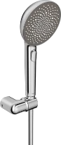 Hansa HansaAurelia set de douchette 110 mm 3-jets - montage au mur avec flexible 1250 mm - chromé