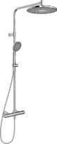 Hansa HansaAureliaa robinet thermostatique douche avec douchette 110 mm 3-jets avec douche à effet pluie 300 mm - avec barre et flexible 1750 mm - chromé