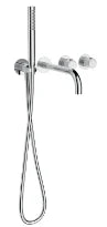 Procasa Vivo kit de finition pour thermostat de bain avec onduleur - bec de remplissage & baintte à main inclu - chromé