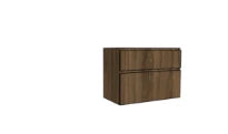 Procasa Klaire 65 - sous meuble lavabo avec 2 tirroirs 900 x 435 x 650 mm - découpe droite - walnut