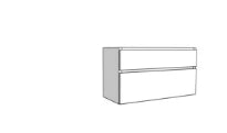 Procasa Klaire 65 - sous meuble lavabo avec 2 tirroirs 1200 x 435 x 650 mm - découpe central - blanc
