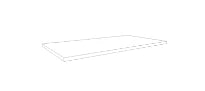 Procasa Klaire top - HPL plan vasque 800 x 460 x 18 mm - sans découpe - blanc