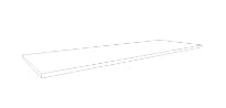 Procasa Klaire top - HPL plan vasque 1300 x 460 x 18 mm - sans découpe - blanc