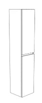 Procasa Klaire colonne avec 2 portes - réversible 350 x 350 x 1690 - blanc