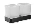 EMCO Loft, dubbele glashouder, wandmodel, kristalglas gesatineerd, zwart