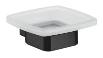 EMCO Loft, zeephouder, wandmodel, kristalglas gesatineerd, zwart
