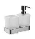 EMCO Loft, glashouder/zeepdispenser, glas gesatineerd, pomp kunststof, chr