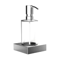 EMCO Liaison, zeepdispenser, kristalglas helder, zeeppomp metaal chroom