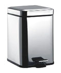 EMCO System2, poubelle avec couvercle, 5 litres, modèle à poser, carré, chromé