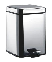 EMCO System2, poubelle avec couvercle, 5 litres, modèle à poser, carré, chromé