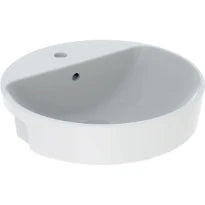 Geberit VariForm lavabo semi-encastré rond 500 mm - blanc - avec trou de robinet - avec trop-plein