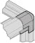 Huppe AC Attache d'angle à 3 bords blanc