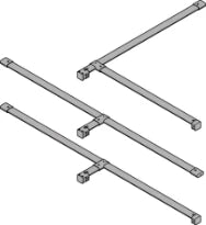 HUPPE AC Barre en T pour porte coulissante Walk in / longueur 2000mm 2000 123