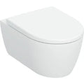Geberit iCon Set de WC suspendu à fond creux , forme fermée, TurboFlush, avec siège de WC: T=53cm, Mécanisme softclose=Oui, Charnières QuickRelease=Verrouillable, Fixation=Par le haut, Blanc