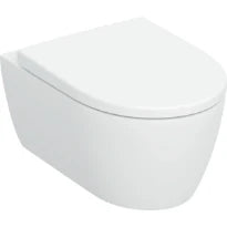 Geberit iCon Set de WC suspendu à fond creux , forme fermée, TurboFlush, avec siège de WC: T=53cm, Mécanisme softclose=Oui, Charnières QuickRelease=Verrouillable, Fixation=Par le haut, Blanc