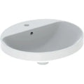Geberit VariForm lavabo encastré ovale 500 x 450 mm - blanc - avec trou de robinet - avec trop-plein - face inférieure vitrée
