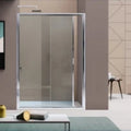 Samo Duso porte coulissante 1370 - 1410 x 1950 x 6 mm - réversible - titanium - verre transparent
