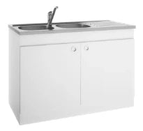 Néova Décliq meuble sous evier 1200 x 586 x 822 mm - système dépliable - 2 portes - blanc
