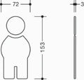 Hewi pictogramme messieurs,autocollant bleu acier