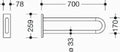 Hewi 801 barre d`appui ,L=700mm blanc de sécurité