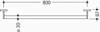 HEWI barre de maintien , Ø30,L=800mm, chromé