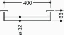Hewi 900 barre de maintien , Ø32,L=400mm, poudré, noir mat