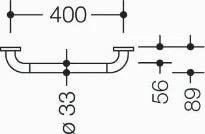 Hewi 801 barre de maintien ,A=400mm, BM211.2 blanc de sécurité