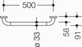 HEWI barre de maintien ,A=500mm, BM211.2, L-version, noir foncé