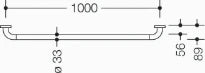 Hewi 801 barre de maintien ,A=1000mm, BM211.2 blanc de sécurité