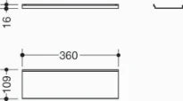 HEWI tablette ,360mm, revêtu par poudre blanc mat