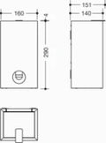 Hewi 900 hygieneafvalcontainer m. zakdispenser,manueel,gepoed., mat zwart