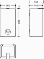 Hewi 900 hygieneafvalcontainer m. zakdispenser,manueel,gepoed., mat zwart