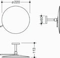 HEWI schminkspiegel, rond,onverlichte, verchroomed