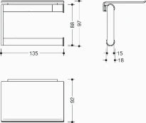 Hewi 900 porte-rouleau avec tablette, revêtement poudré, noir mat