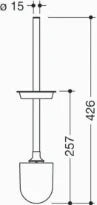 HEWI wc-borstel,gepoedercoat mat zwart