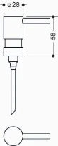 HEWI tête de pompe ,complet,dispens. savon S100/S162/S800