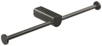 GESSI Rilievo Accessories Porte-papier mural double. Black Metal Brossé PVD