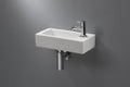 Procasa Liv handenwasser porselein 365 x 185 x 90 mm - blanc - avec trou droite - sans trop-plein