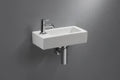 Procasa Liv handenwasser porselein 365 x 185 x 90 mm - blanc - avec trou gauche - sans trop-plein