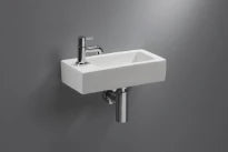 Procasa Liv handenwasser porselein 365 x 185 x 90 mm - blanc - avec trou gauche - sans trop-plein