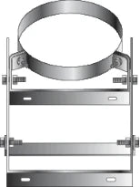 Roccheggiani SP - DP25 inox fixations murales réglables (30-300 mm) 200 mm - convient pour DP25 150 mm (150/200)